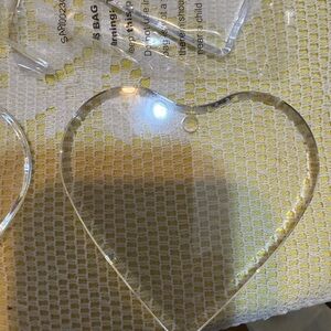 12 Clear Heart Acrylic Ornaments